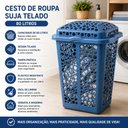 Ver imagem 6 de Organizador Brinquedos Infantil Azul Grande 80 Litros Cesto Telado Porta Treco Roupa Suja Lavanderia