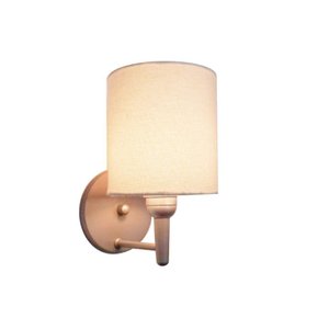 Arandela Cilíndrica Vivare Md-2009 Base Alumínio Cinza Cúpula em Tecido - Bivolt - Cinza-Algodão-Crú