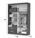 Ver imagem 3 de Guarda Roupa Hercúles 4 Portas Cinamomo - Carioca Móveis