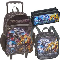 Mochila + Estojo + Lancheira Transformers Defenders Pacific - Preto - 1