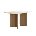 Ver imagem 1 de Mesa de Jantar 4 Lugares 1,36m Tampo com Vidro Napoles Carvalho Off-White