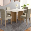 Ver imagem 3 de Mesa de Jantar 4 Lugares 1,36m Tampo com Vidro Napoles Carvalho Off-White