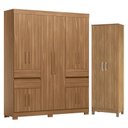Ver imagem 1 de Guarda Roupa Casal Vizanno 10 Portas com Sapateira Multiuso Golden com Pés Amêndola Touch - Demó