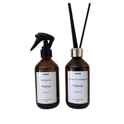 Kit Home Spray e Difusor de Ambientes Peônia Vidro 200ml - 1