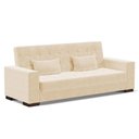 Ver imagem 1 de Sofá Cama 02 Lugares Lisboa Suede Pés de Madeira Cor Bege