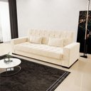 Ver mais imagens de Sofá Cama 02 Lugares Lisboa Suede Pés de Madeira Cor Bege