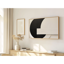 Ver imagem 1 de Quadro Decorativo N°84 115x70cm - Panorâmico Abstrato - Preto e Branco Textura - Rollflex