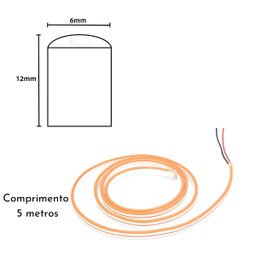 Fita Mangueira Silicone Led Neon Flexível Embutir 5m 12v 40w - 2