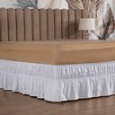 Ver imagem 2 de Saia Box Cama King com 2 Elásticos Ajustável Babado 1 Peça:branco