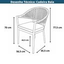 Ver imagem 5 de Cadeira Baia Amalfi Caraíva Poltrona Estrutura Alumínio Assento Fixo com Almofada Empilhável