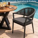 Ver imagem 2 de Cadeira Baia Amalfi Caraíva Poltrona Estrutura Alumínio Assento Fixo com Almofada Empilhável