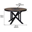 Ver imagem 2 de Mesa Atenas 120cm Tampo Madeira Giratório em Alumínio Trama Marrom