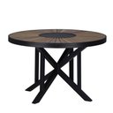 Ver imagem 1 de Mesa Atenas 120cm Tampo Madeira Giratório em Alumínio Trama Marrom