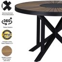 Ver imagem 3 de Mesa Atenas 120cm Tampo Madeira Giratório em Alumínio Trama Marrom