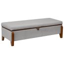 Ver imagem 1 de Baú Organizador Puff Bali 195 Cm Bouclé para Quarto e Sala:cinza Claro