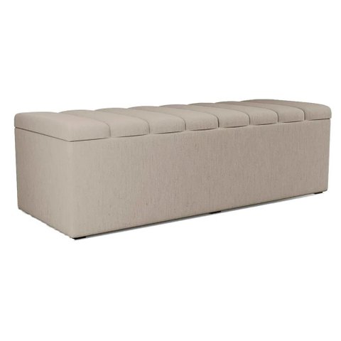 Recamier Calcadeira Bau 160 Cm Dalia Linho Bege Artte