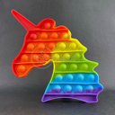 Ver imagem 1 de Pop It Unicórnio Fidget Toy Brinquedo Silicone Anti Stress Bolha Sensorial - Arco Íris Colorido