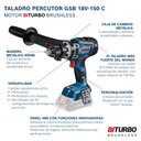 Ver imagem 2 de Parafusadeira Furadeira Impacto Bosch GSB 18V-150 C Brushless 18V SB