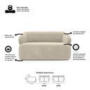 Ver imagem 6 de Kit 02 Poltronas Giratória e 01 Sofá Orgânico Glee 03 Lugares 170cm Bouclê Bege - Abmaza