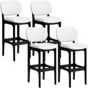 Ver imagem 1 de Kit 04 Banquetas Alta Para Cozinha Madeira Fixa Betta L02 Preto Facto Branco - Lyam Decor