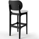 Ver mais imagens de Kit 04 Banquetas Alta Para Cozinha Madeira Fixa Betta L02 Preto Facto Branco - Lyam Decor