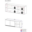 Ver imagem 5 de Armário de Cozinha Aéreo 150 cm 2 Portas Veneza GW Multimóveis MP3741 Branco