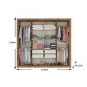Ver imagem 4 de Guarda Roupa 8 Portas e 4 Gavetas c/ Espelho Héster Freijo - Carraro