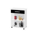 Ver imagem 6 de Balcao Napo. Branco Preto 02 Portas + 01 Gaveta Com Rodizios PASSE BEM