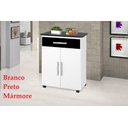 Ver imagem 3 de Balcao Napo. Branco Preto 02 Portas + 01 Gaveta Com Rodizios PASSE BEM