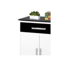 Ver imagem 4 de Balcao Napo. Branco Preto 02 Portas + 01 Gaveta Com Rodizios PASSE BEM