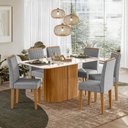 Ver imagem 2 de Conjunto Sala de Jantar Mesa Serena 160x90 6 Cadeiras Ana Ype/offwhite/bouclé Cinza