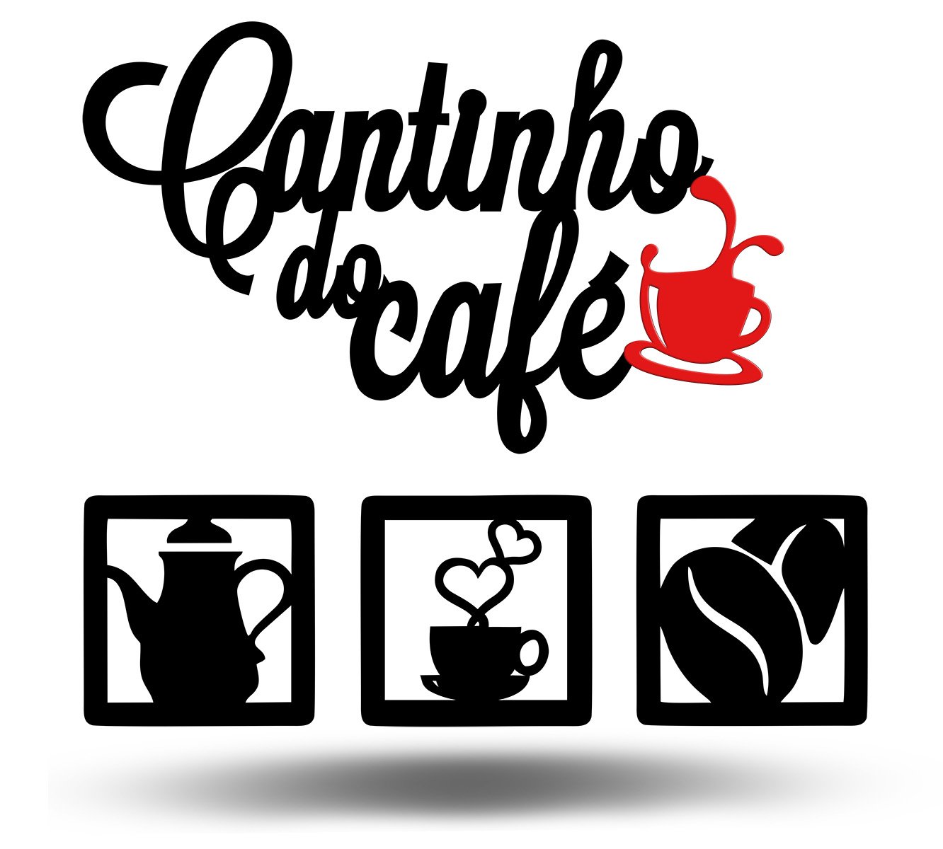 Painel Decorativo Cantinho Do Café Com Quadros Mdf Xícara - 1