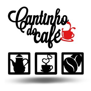 Painel Decorativo Cantinho Do Café Com Quadros Mdf Xícara