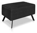 Ver mais imagens de Poltrona Nathy Confortável com Puff para Sala ou Quarto Boucle Preto Bz Home Decor