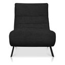 Ver imagem 4 de Poltrona Nathy Confortável com Puff para Sala ou Quarto Boucle Preto Bz Home Decor
