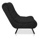Ver imagem 6 de Poltrona Nathy Confortável com Puff para Sala ou Quarto Boucle Preto Bz Home Decor