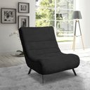 Ver imagem 3 de Poltrona Nathy Confortável com Puff para Sala ou Quarto Boucle Preto Bz Home Decor