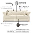 Ver imagem 5 de Kit 2 Poltronas e Sofá 2 Lugares 1,60m Pés Castanho Natural