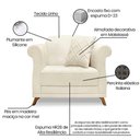 Ver imagem 4 de Kit 2 Poltronas e Sofá 2 Lugares 1,60m Pés Castanho Natural