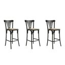 Ver imagem 1 de Kit 3 Banquetas Altas Paris em Aço Preto para Cozinha e Bancada Gourmet com Assento Corano - Bege