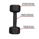 Ver imagem 3 de Par de Halter Sextavado Pintado 5kg Academia Treino Fitness