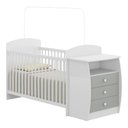 Ver imagem 1 de Berço Cômoda para Colchão 60 x 130 cm Rafael Multimóveis FG0516 Branco/Cinza
