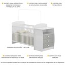 Ver imagem 5 de Berço Cômoda para Colchão 60 x 130 cm Rafael Multimóveis FG0516 Branco/Cinza