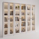 Ver imagem 2 de Kit 3 Armários para Escritório com 2 Portas de Vidro com LED 171,5x60cm ME4205 Yescasa Branco