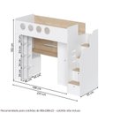 Ver imagem 3 de Cama Alta Office com Nicho e Guarda Roupa Star Maker Casatema MadeiraOriginals Branco/Itapoã