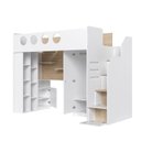 Ver imagem 2 de Cama Alta Office com Nicho e Guarda Roupa Star Maker Casatema MadeiraOriginals Branco/Itapoã