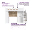 Ver imagem 6 de Cama Alta Office com Nicho e Guarda Roupa Star Maker Casatema MadeiraOriginals Branco/Itapoã