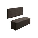 Ver imagem 1 de Kit Cabeceira e Calçadeira Raissa 120 cm Suede Marrom