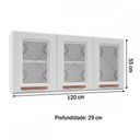 Ver imagem 3 de Armário Aéreo Cozinha em Aço Mirage New 3 Portas 1 Prateleira Branco - Telasul