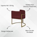 Ver imagem 2 de Kit 2 Poltronas Decorativas Recepção Luna Tecido Sintético Cores Base de Ferro Dourada